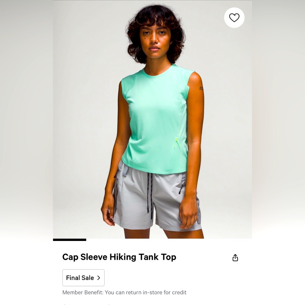 Lululemon Athletica Cap sleeve hiking tank top